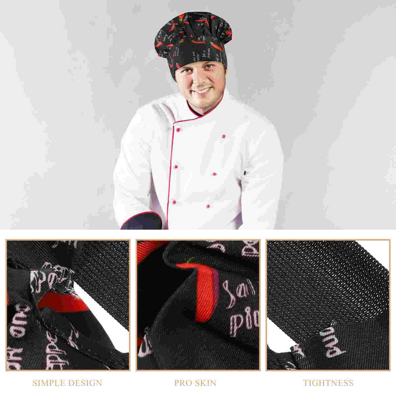 Topi koki dekoratif restoran kerja, pelayan untuk dapur Hotel, seragam pasokan layanan