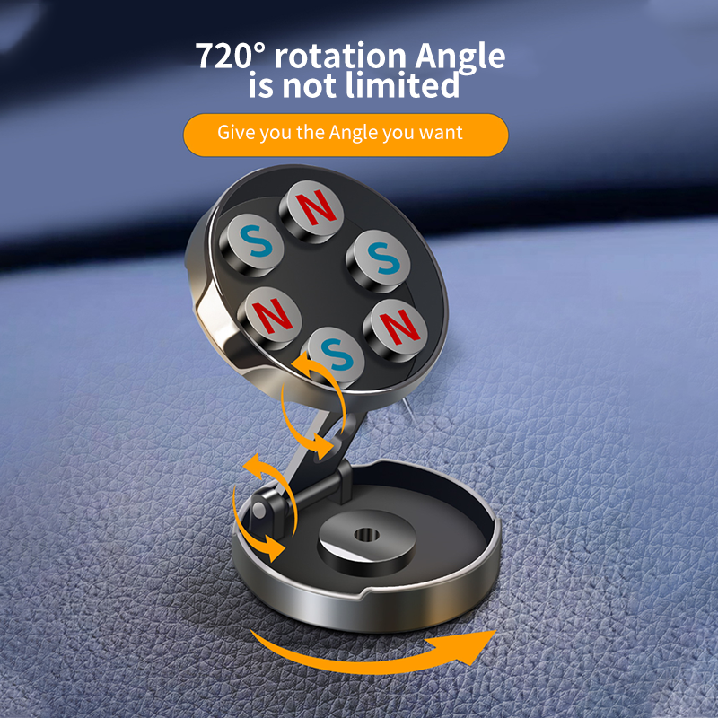 Rotate Metal Magnetic Car Phone Holder Foldable Universal Mobile Phone Stand Air Vent Magnet Mount GPS Support For iPhone Xiaomi