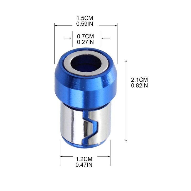 Tornillo magnético de Metal, anillo de magnetizador, extraíble para destornillador hexagonal de 1/4 pulgadas/6,35mm, 5 piezas