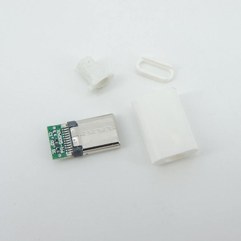 TYPE C USB 3.1 24 Pin Male Plug Welding power Connector Adapter diy Repair Type-C Charging Data Cable Accessories white black E1