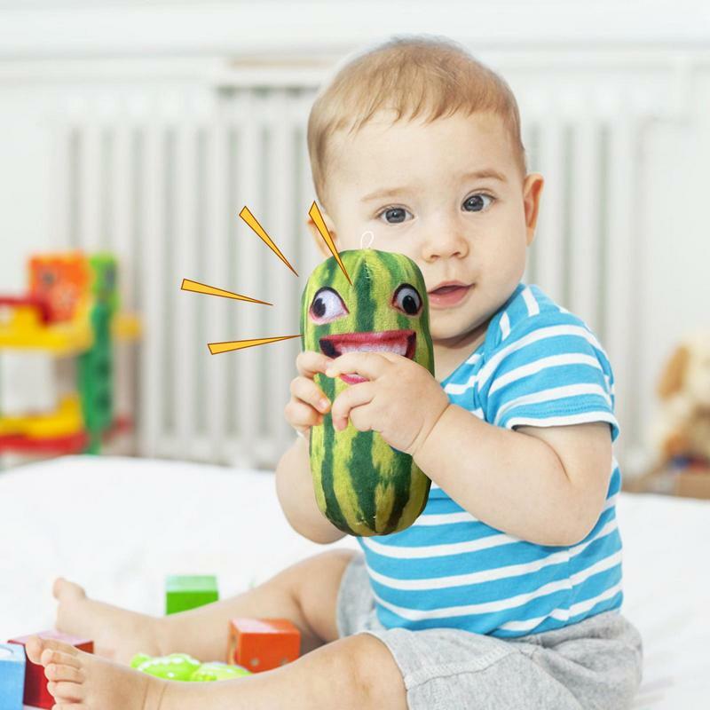 Mainan semangka bicara lucu mainan boneka semangka bicara elektrik hadiah ulang tahun anak bayi itulah yang Anda katakan