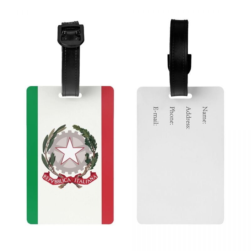 Etiquetas de bagagem para Malas, Bandeira italiana Bagagem Tags, Privacidade ID Label Capa, Emblema italiano da Itália, Moda