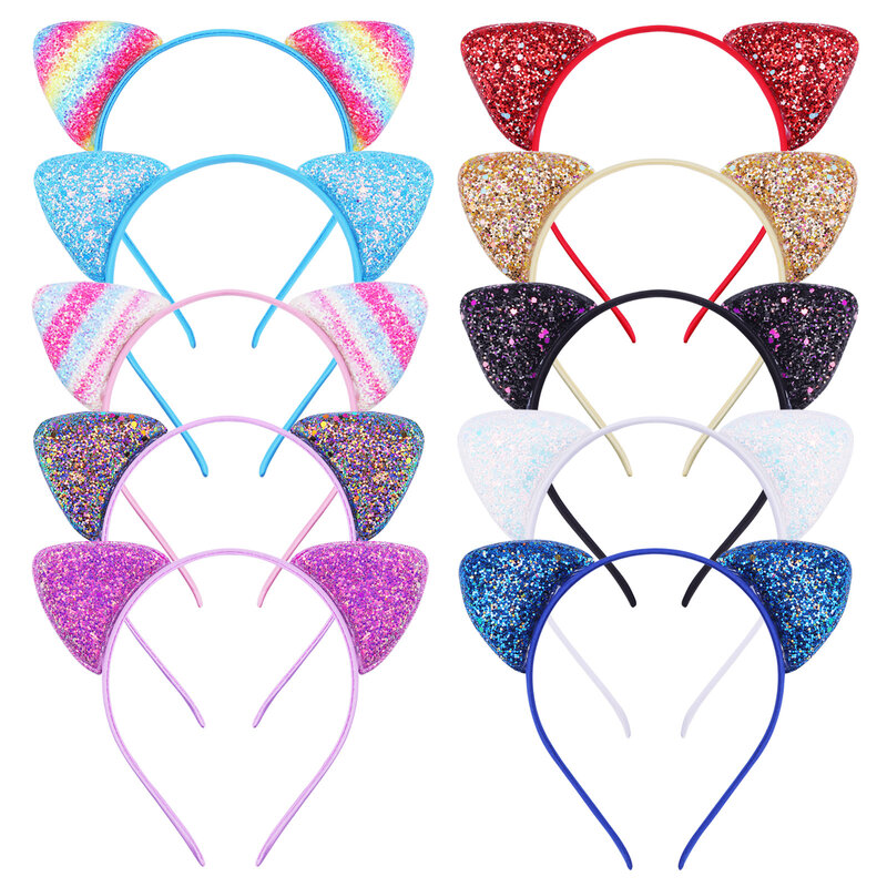 New Children's Sequined Explosive Cartoon Sweet Headband Custom Starfish Shell Scale Sequin Cat Ear Jewelry Accessories Headwear