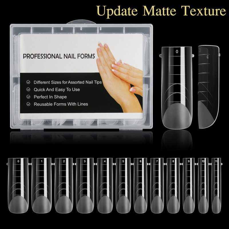 Sistema de uñas de Gel de construcción rápida, formas dobles transparentes de estilete, molde de uñas, cubierta completa, superior de formas de extensión de uñas, nuevo