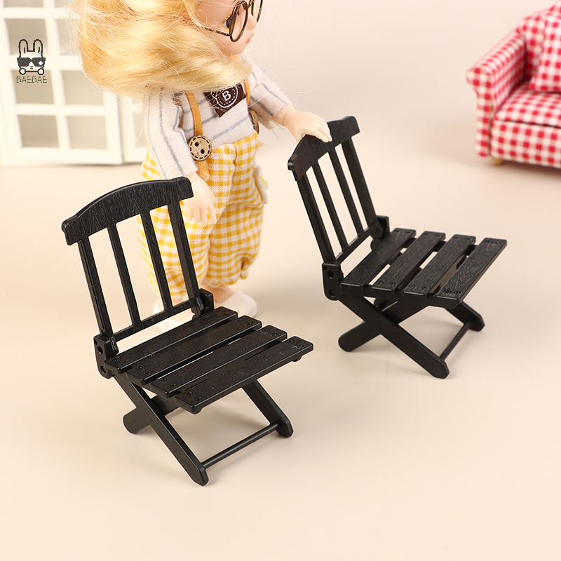 Chaise de plage pliable modèle maison de courses, mini chaise décontractée, accessoires de meubles de maison de poupées, extérieur, 1/12