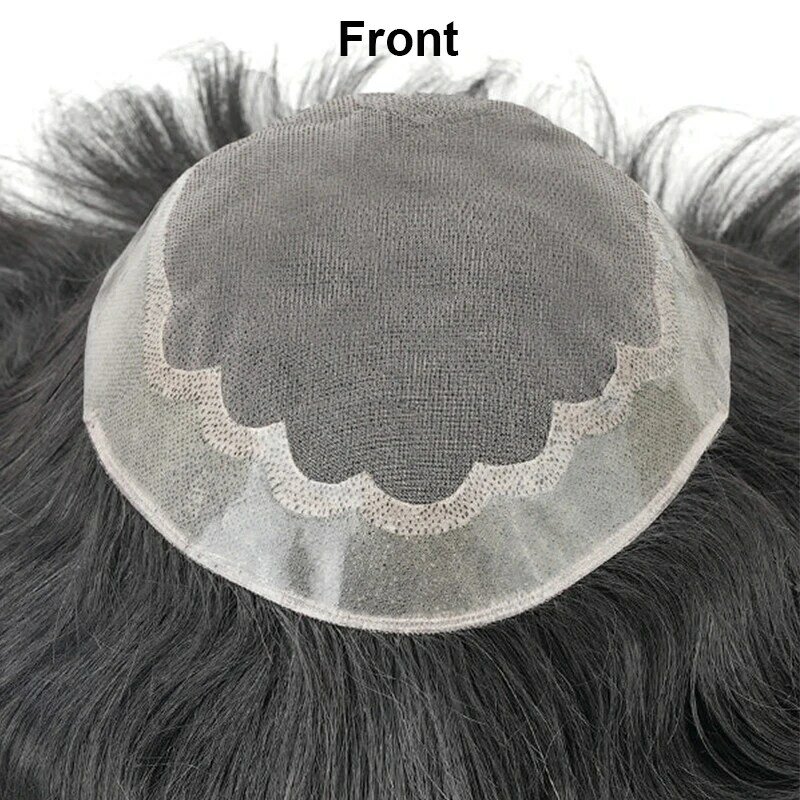 Men Toupee Mono PU Human Hair Wig Male Hair Men's Capillary Prosthesis Durable Straight Wave Hairpiece Replacement Systems