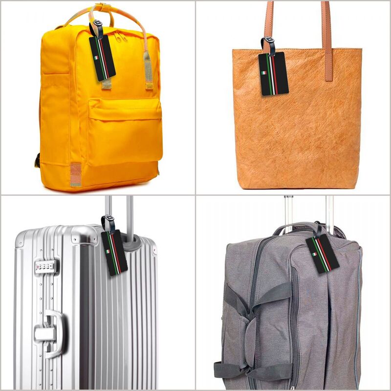 イタリア国旗、プライバシー保護、イタリアの荷物タグ、トラベルバッグラベル、カスタムスーツケース