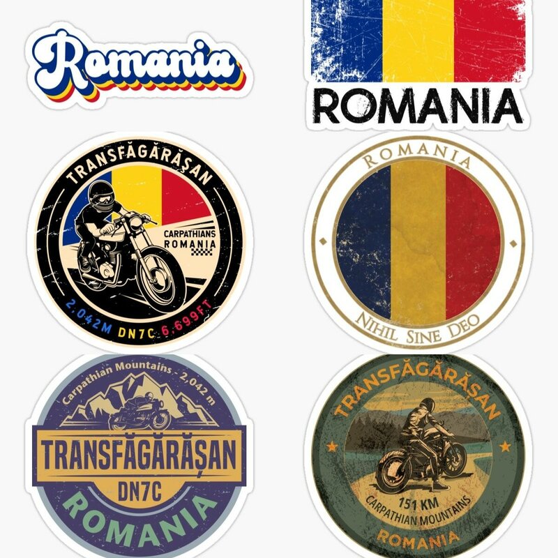 Squiddy Romania Romanian Flag Shield - Vinyl Sticker for Car, Laptop, Notebook Caravan Accessories Car Tuning Motorcycle Gadget