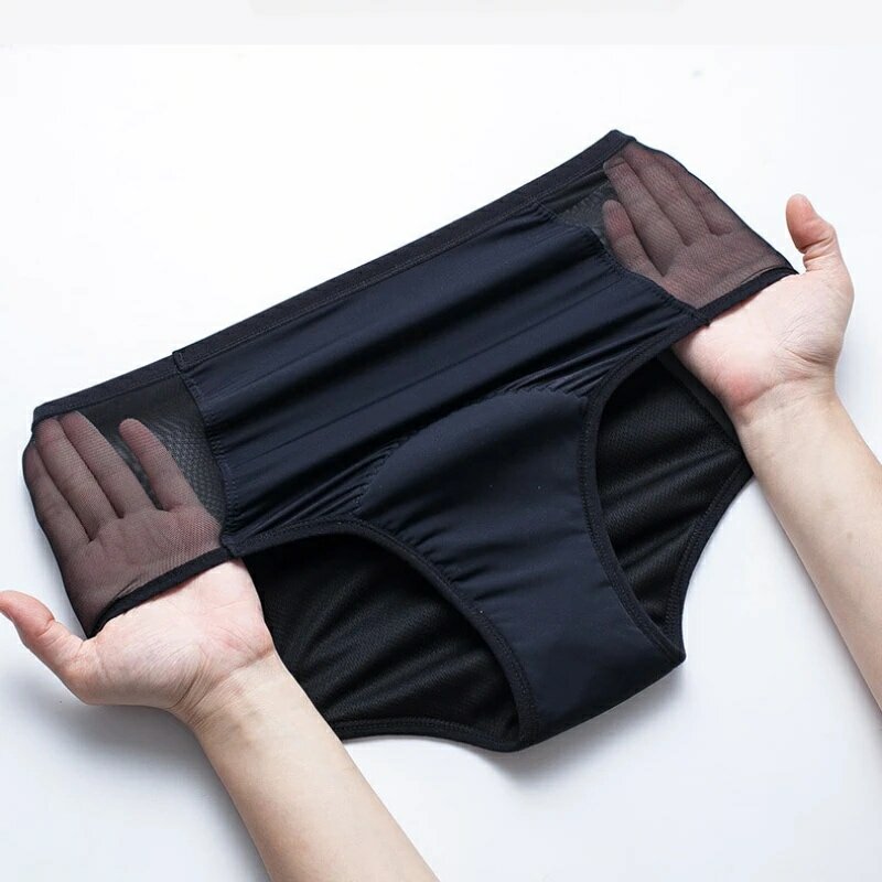 Menstrual Panties for Girls Four-layer Anti-leakage High-waisted Large Size Hollow Menstrual Physiological Panties for Women New