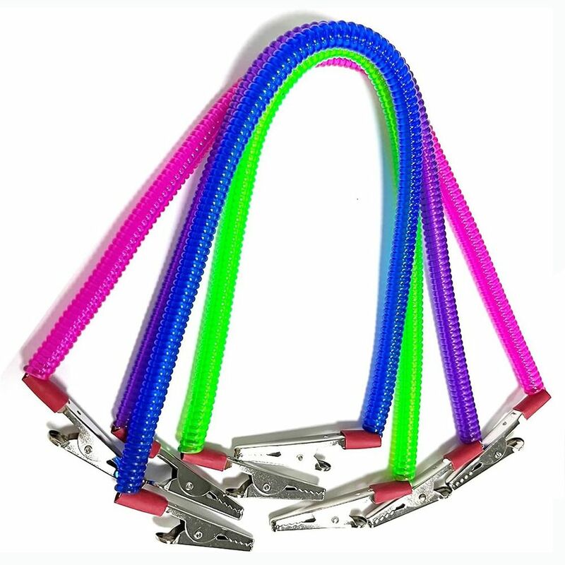 4Pcs Plastic Napkin Holder with Metal Clips Multicolor Neck Chains Clothing Protector Home Dining