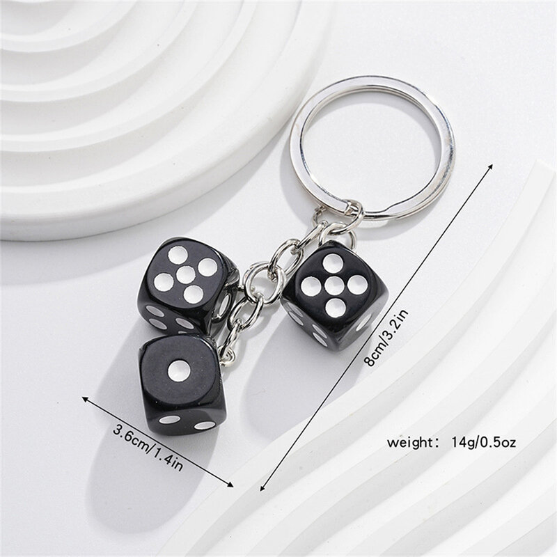 Creative Colourful Dice Keychain Fashion 3D Resin Dice Handbag Pendant For Women Men Car Key Holder Key Accessories Funy Gifts