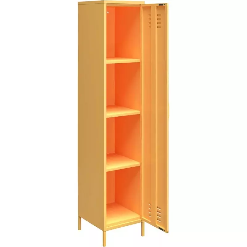 Novogratz Cache Single Metal Locker Storage, Yellow Cabinet