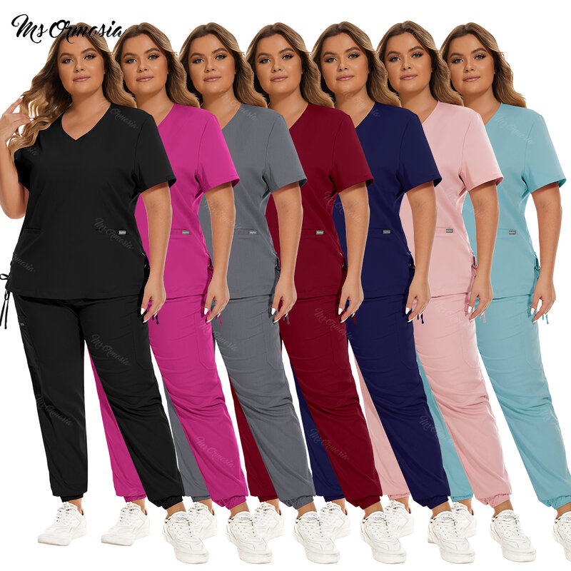 Uniformes Multicolor Spa para Mulheres, Alta Qualidade Scrub Set Serviço de saúde Roupas de trabalho de enfermagem Fatos Médicos Farmacêutico Roupas de beleza
