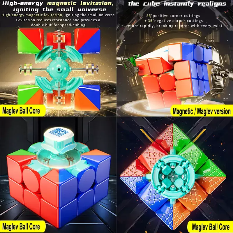 Baru 2023 MoYu RS3M V5 3X3 magnetik kubus ajaib kecepatan tanpa stiker mainan Fidget profesional RS3 M V5 Cubo Magico Puzzle