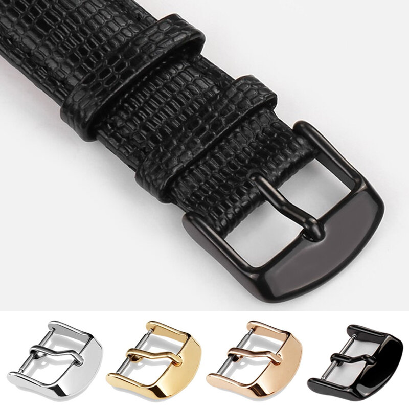 Stainless Steel Watchband Buckle For Women Men Silver Solid Metal Watch Band Clasp Strap Accessories 10/12/14/16/18/20/22mm