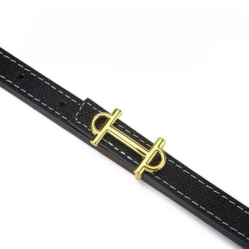 2024 NewWomen's Double-sided Fashion Accessories Small Belt H-shaped Structure Solid Color Minimalist Belt