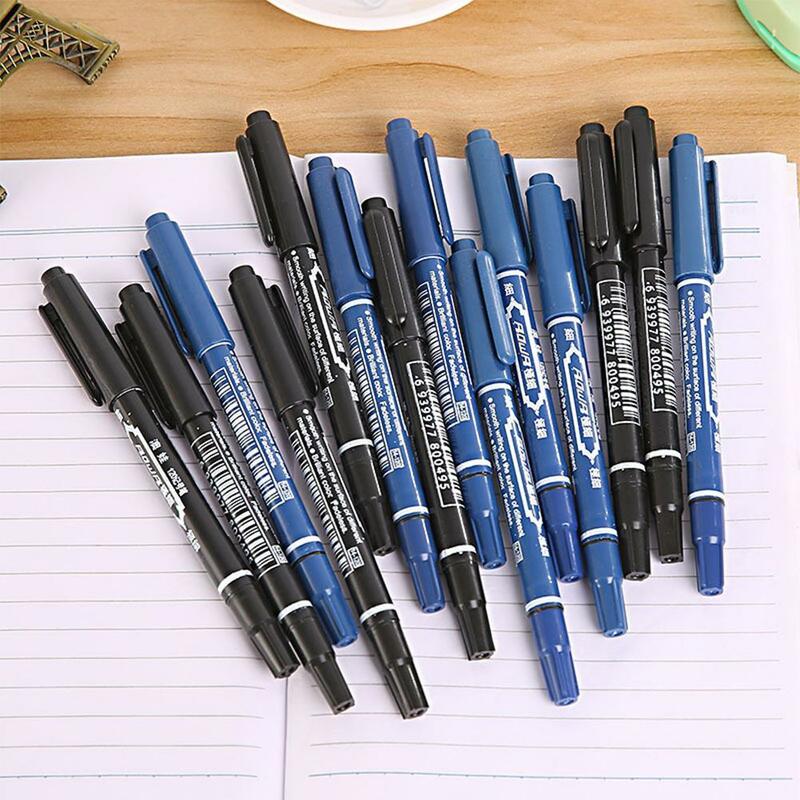 10 Pcs/Box Double-end Highlighter Pen Marker Pen Sketching Painting Pens Art Stationery Supplies d15
