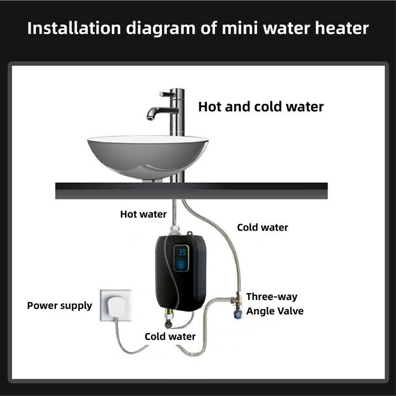 3500W Mini woda błyskawiczna do szybkiego ogrzewania kuchnia skarb domowa łazienka montowana na ścianie elektryczna mała bojler