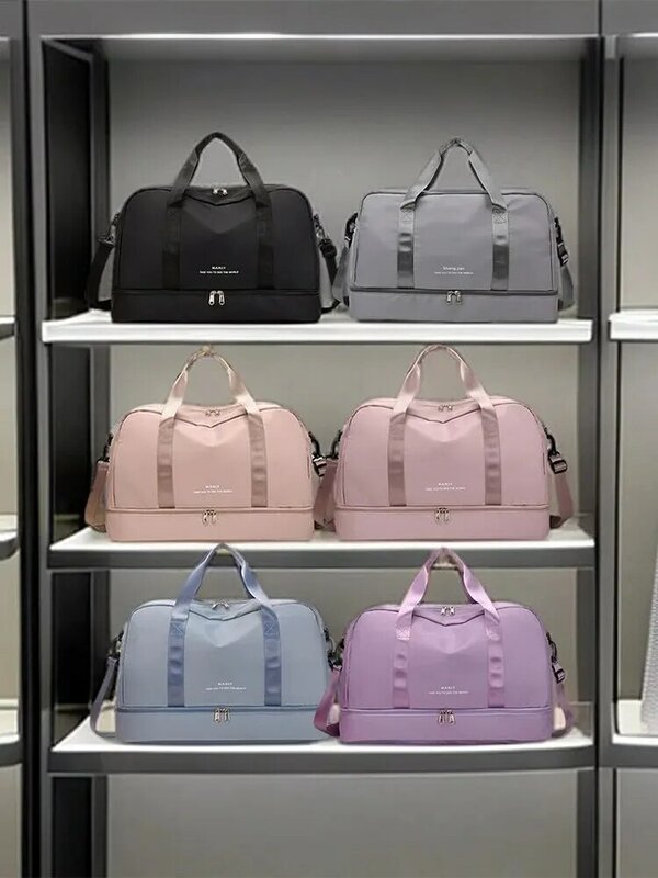 Oxford Cloth Travel Bag Large Capacity Solid Color Fashion Portable Handbag for Men and Women