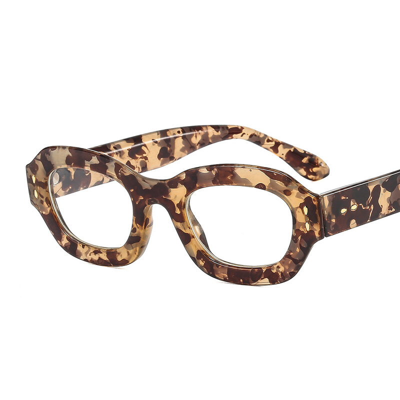 Ins شعبية موضة صغيرة البيضاوي النظارات النساء Vintage ليوبارد جيلي اللون نظارات الرجال تتجه نظارات شمسية ظلال UV400