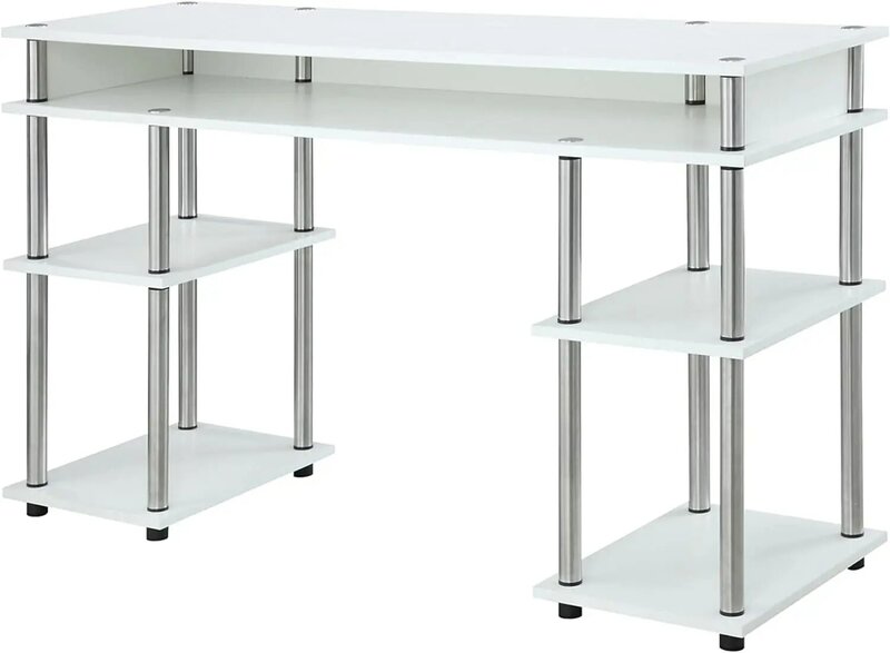 Koncepcje wygody projekts2go bez narzędzi biurko na półkach studenckich, 47.25 "L x 15.75" W x 30 "H, białe