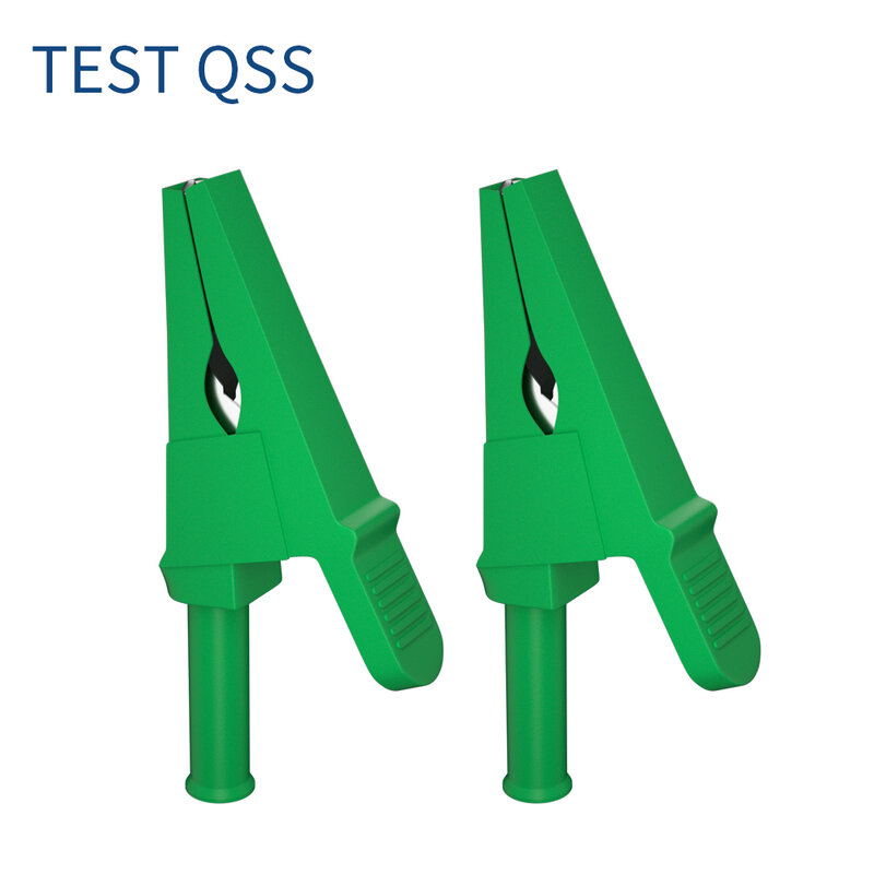 QSS 2 sztuk izolacji zaciski krokodylkowe metalowe krokodyl zacisk do 4mm Test wtyczki bananowej akcesoria DIY narzędzia elektryczne Q.60050