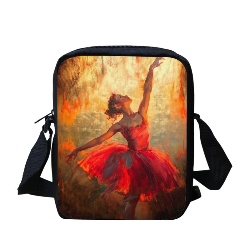 Nowe modne damskie torby Crossbody farba olejna z nadrukiem artystyczna dziewczyna mała pojemność torba na ramię dziewczęce podróżna torba kurierska na co dzień