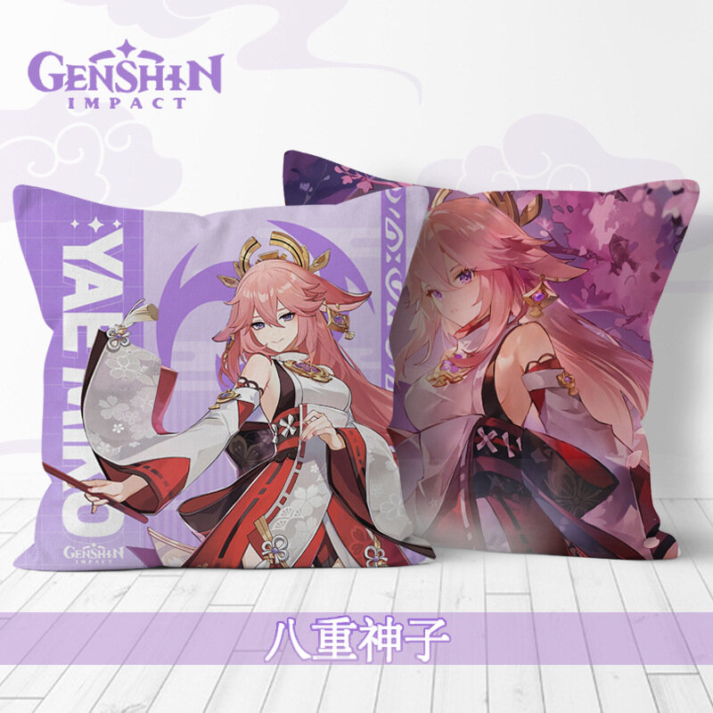 Genshin Impact federa per cuscino Anime Cartoon fodera per cuscino divano federe decorazioni per la casa