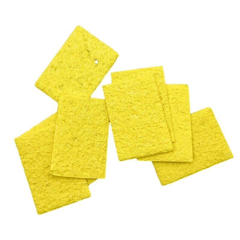 Esponja limpiadora de limpieza amarilla para soldador eléctrico duradero, 5/10 piezas