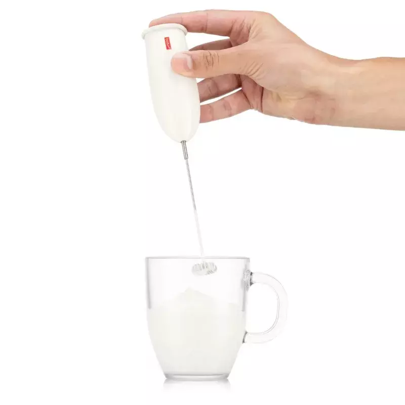 Bodum-Espumador de leche con batería, blanco