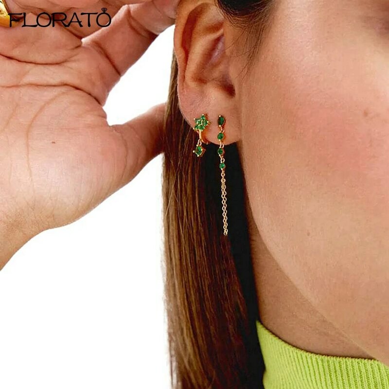 JoTassel-Boucles d'oreilles rondes en argent regardé 2024 pour femmes, ensemble de bijoux élégants, boucles d'oreilles longues en métal, nouvelle mode, 925