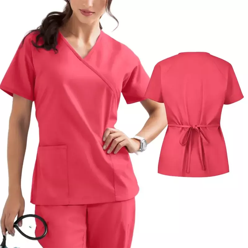 Surgical Gowns Beauty Salon Shirt Soft Dental Clinic Nurse Accessories Breathable Scrub Uniformes Top Clinicos Mujer Scrub Set