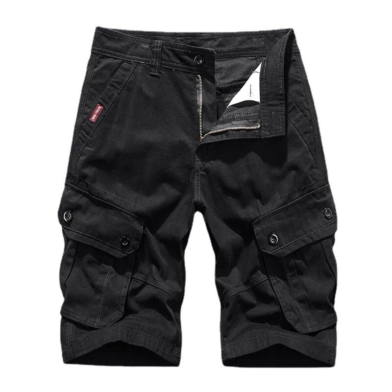 Мужские дышащие хлопковые рабочие шорты для улицы, мужские брюки-карго с несколькими карманами