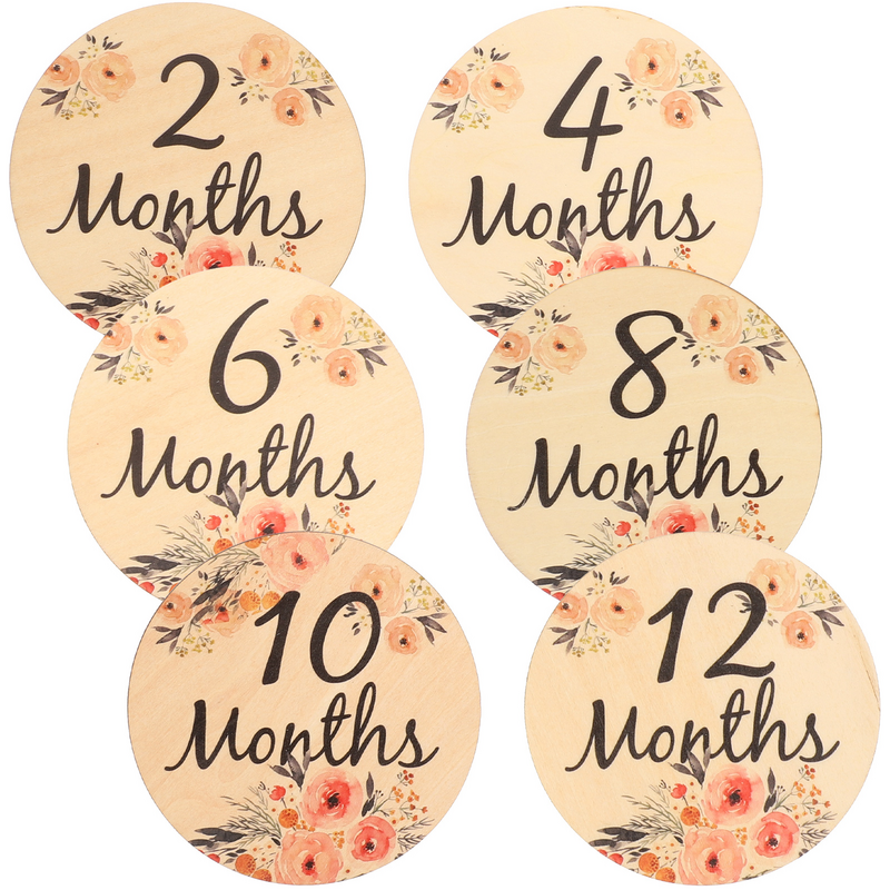 Kartu tonggak bayi piringan bulanan tanda bulan baru lahir kartu dua sisi