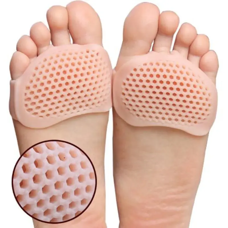 Almohadillas metatarsianas de silicona para el dedo del pie, separador de pies, alivio del dolor, plantillas ortopédicas para masaje de pies, calcetines para el antepié, herramienta para el cuidado de los pies, 2 piezas