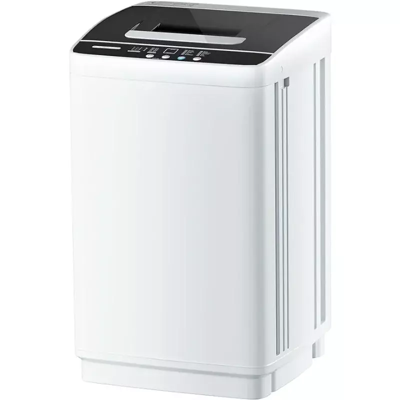 Mesin cuci otomatis penuh, pencuci cucian ringkas 0.95 Cu.ft, 10 Program 3 tingkat air dengan layar LED & Kunci anak, Portabel