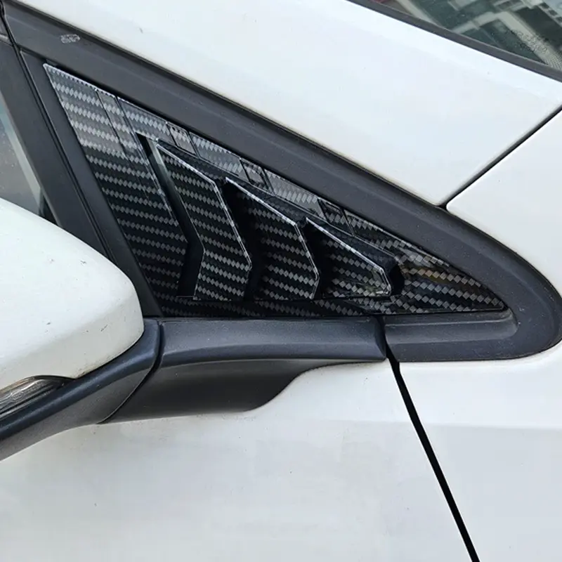 Grelha da janela do triângulo dianteiro do carro, obturador lateral, tampa de sombras cegas, adesivo guarnição, ventilação de carbono automático, VW Golf 7, MK7, MK7.5, 2013-2019