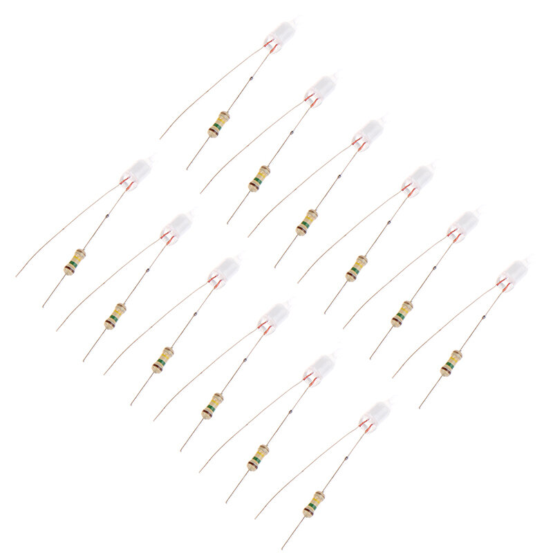 20PCS Green Indicator Neon Light Sign F4 Neonlight With Resistor 4*10mm Glow Lamp Accessories