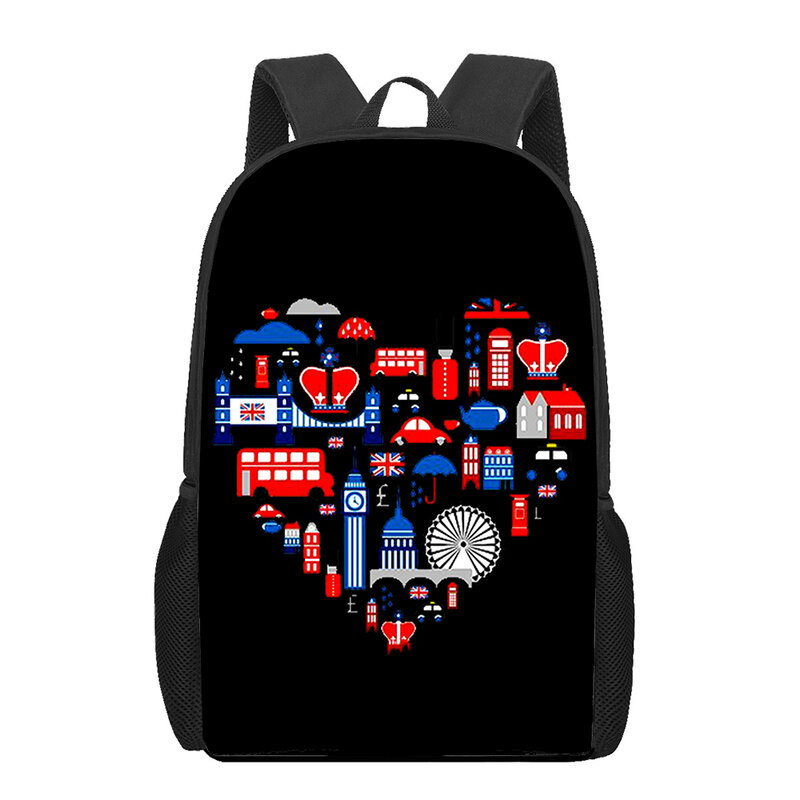 Набор школьных сумок с 3D-принтом «I love london» для девочек-подростков