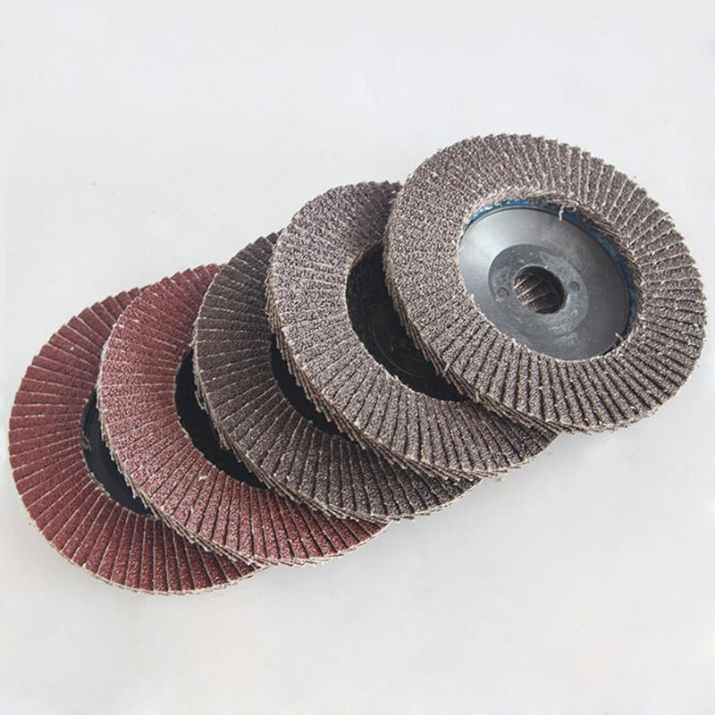 Louver Flap Disc Sanding ขัดแผ่นโลหะล้อใบมีดงานไม้ใบพัด100Mm 4นิ้วกระดาษทรายเครื่องบดมุม