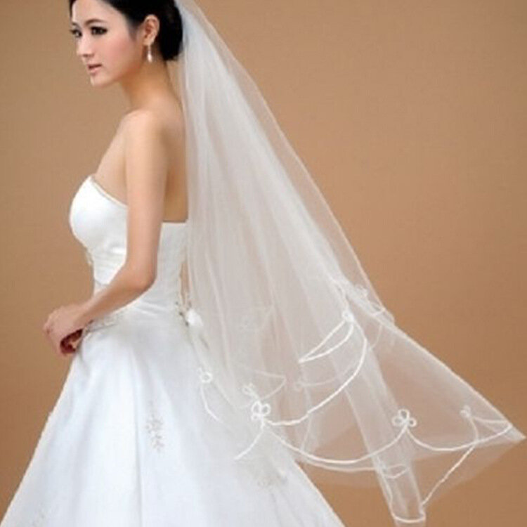 الحجاب الدانتيل طبقة واحدة لحفلات الزفاف ، إكسسوارات الملابس ، أبيض ،
