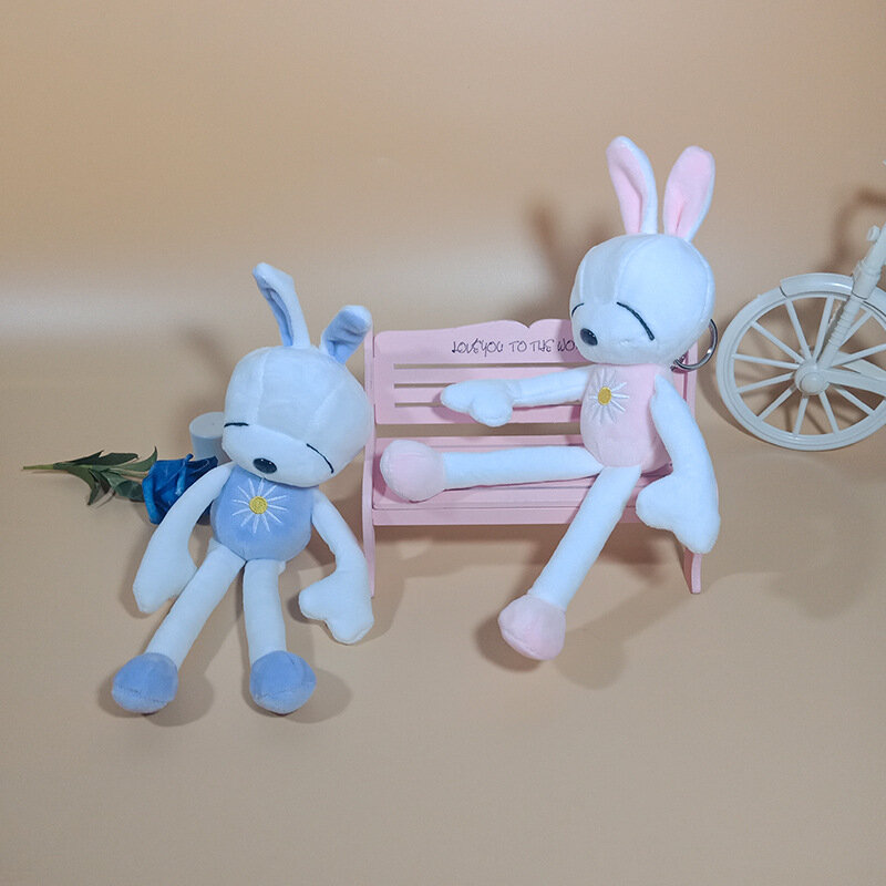 만화 불량 토끼 긴 귀 토끼 봉제 장난감, 어린이 책가방 펜던트 키체인 인형, 남녀 선물, 23cm, 신제품