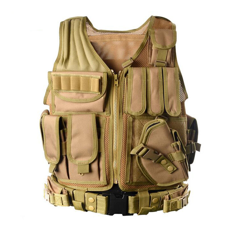 Tactische Molle Vest Militaire Combat Armor Airsoft Vest Mens Hunting Gear Paintball Apparatuur Multi-Pocket Beschermende Vest