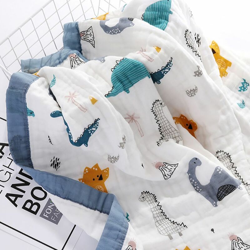Coperte per bambini 6 strati 100% garza di cotone traspirante involucro per neonati morbido assorbente coperte Swaddle per neonati asciugamano da bagno per bambini dei cartoni animati