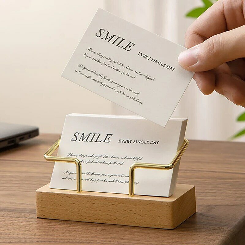 Wizytownik na karty biznesowe Organizer biurko stojak na tabliczkę z notatkami akcesoria półka na drewniana karta do przechowywania w domu