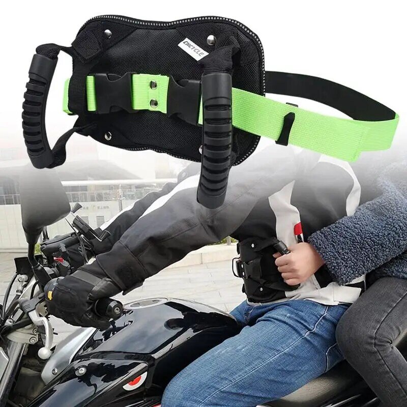 Cinturón de seguridad para Scooters de motocicleta, Asa de agarre para asiento trasero del pasajero, conducción segura con diseño reflectante, Correa antideslizante Universal