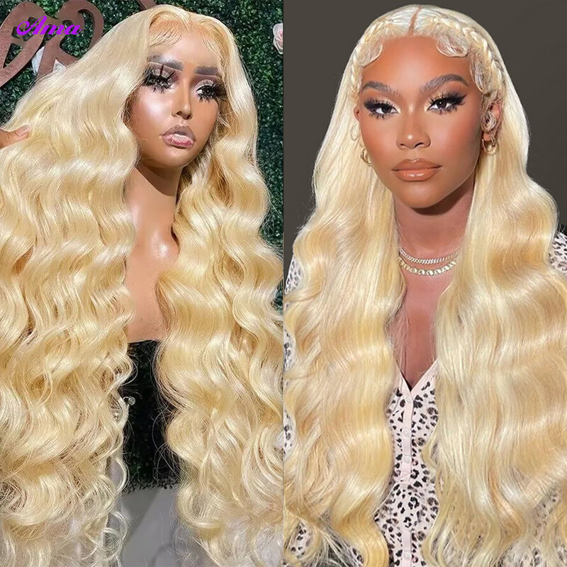 Glueless Body Wave Lace Front Wig, HD Lace Frontal Peruca, Longo Grosso Cabelo Humano Loiro, 180 Densidade, 30 in, 32 in, 34 in, 613