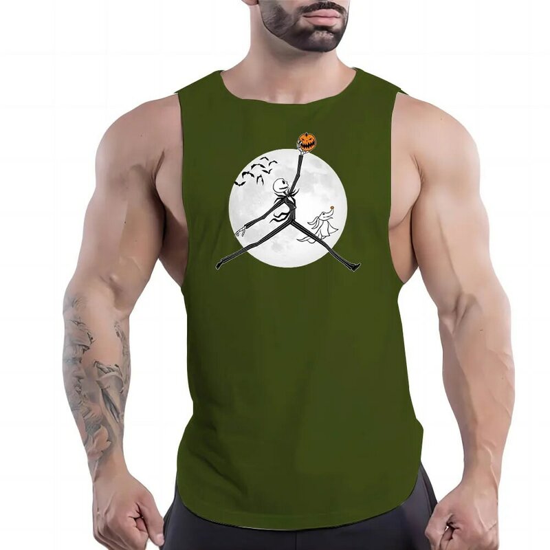 Sportowa letnia moda rekreacyjna Y2k tunika z nadrukiem Top oddychający koszulka bez rękawów do koszykówki na świeżym powietrzu odzież sportowa mężczyzn szybkoschnący Fnaf