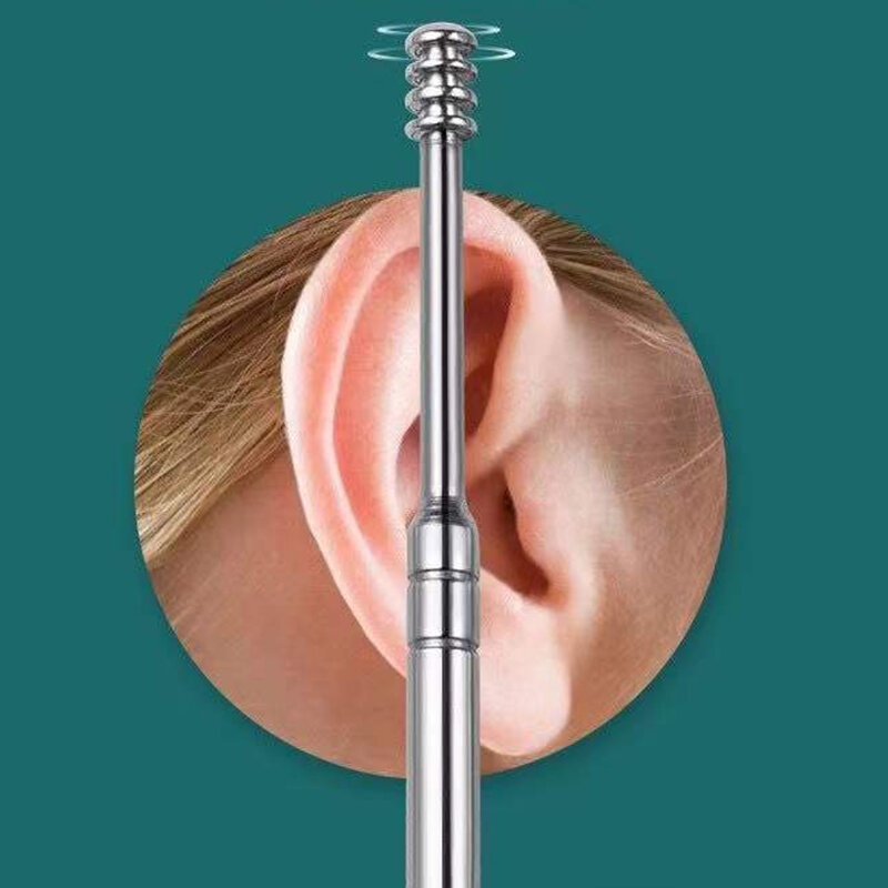 再利用可能なステンレス鋼の耳かき,6ピース/セット耳かき,ワックス除去ツール,ベーススプーン,耳かき,ヘルスケア