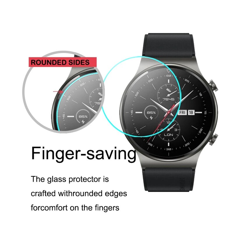 5-1Pcs Voor Huawei Horloge Gt 2 GT3 46Mm Gehard Glas Screen Protectors 9H Explosieveilige anti Kras Hd Glas Film Op Gt 2